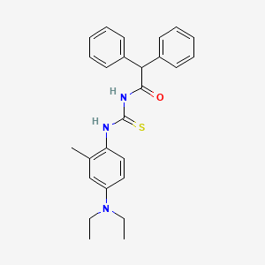 molecular formula C26H29N3OS B5099272 N-({[4-(diethylamino)-2-methylphenyl]amino}carbonothioyl)-2,2-diphenylacetamide 