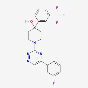 molecular formula C21H18F4N4O B5099274 1-[5-(3-Fluorophenyl)-1,2,4-triazin-3-yl]-4-[3-(trifluoromethyl)phenyl]piperidin-4-ol 