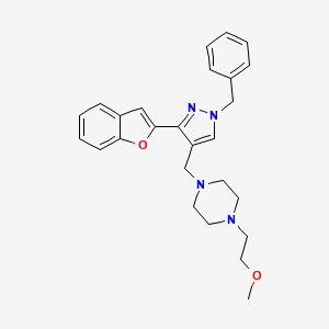 molecular formula C26H30N4O2 B5099291 1-{[3-(1-benzofuran-2-yl)-1-benzyl-1H-pyrazol-4-yl]methyl}-4-(2-methoxyethyl)piperazine 