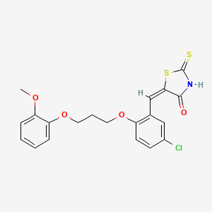 molecular formula C20H18ClNO4S2 B5099392 5-{5-chloro-2-[3-(2-methoxyphenoxy)propoxy]benzylidene}-2-thioxo-1,3-thiazolidin-4-one 