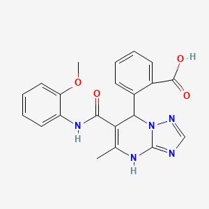 molecular formula C21H19N5O4 B5099409 2-(6-{[(2-methoxyphenyl)amino]carbonyl}-5-methyl-4,7-dihydro[1,2,4]triazolo[1,5-a]pyrimidin-7-yl)benzoic acid 