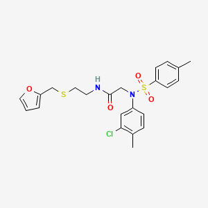 molecular formula C23H25ClN2O4S2 B5099416 N~2~-(3-chloro-4-methylphenyl)-N~1~-{2-[(2-furylmethyl)thio]ethyl}-N~2~-[(4-methylphenyl)sulfonyl]glycinamide 