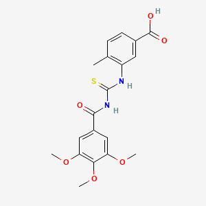 4-Methyl-3-[(3,4,5-trimethoxybenzoyl)carbamothioylamino]benzoic acid