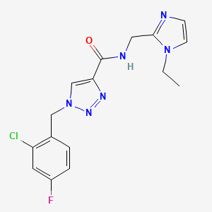 1-(2-chloro-4-fluorobenzyl)-N-[(1-ethyl-1H-imidazol-2-yl)methyl]-1H-1,2,3-triazole-4-carboxamide