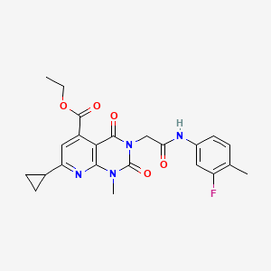 ETHYL 7-CYCLOPROPYL-3-{[(3-FLUORO-4-METHYLPHENYL)CARBAMOYL]METHYL}-1-METHYL-2,4-DIOXO-1H,2H,3H,4H-PYRIDO[2,3-D]PYRIMIDINE-5-CARBOXYLATE