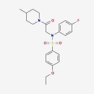 4-ethoxy-N-(4-fluorophenyl)-N-[2-(4-methyl-1-piperidinyl)-2-oxoethyl]benzenesulfonamide