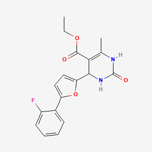 molecular formula C18H17FN2O4 B5099489 ethyl 4-[5-(2-fluorophenyl)-2-furyl]-6-methyl-2-oxo-1,2,3,4-tetrahydro-5-pyrimidinecarboxylate 