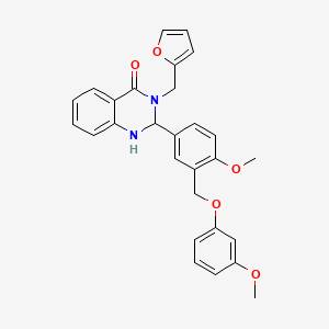 3-(2-furylmethyl)-2-{4-methoxy-3-[(3-methoxyphenoxy)methyl]phenyl}-2,3-dihydro-4(1H)-quinazolinone