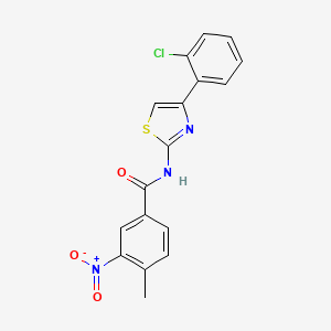 molecular formula C17H12ClN3O3S B5099509 N-[4-(2-chlorophenyl)-1,3-thiazol-2-yl]-4-methyl-3-nitrobenzamide 