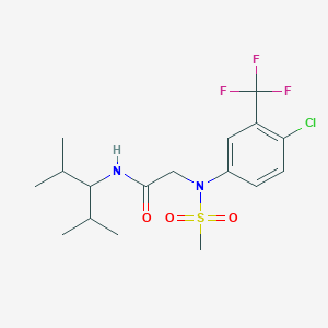 molecular formula C17H24ClF3N2O3S B5099515 N~2~-[4-chloro-3-(trifluoromethyl)phenyl]-N~1~-(1-isopropyl-2-methylpropyl)-N~2~-(methylsulfonyl)glycinamide 