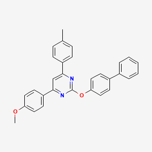 4-(4-Methoxyphenyl)-6-(4-methylphenyl)-2-(4-phenylphenoxy)pyrimidine