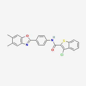 molecular formula C24H17ClN2O2S B5099560 3-chloro-N-[4-(5,6-dimethyl-1,3-benzoxazol-2-yl)phenyl]-1-benzothiophene-2-carboxamide CAS No. 6287-45-2