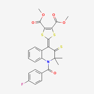 dimethyl 2-[1-(4-fluorobenzoyl)-2,2-dimethyl-3-thioxo-2,3-dihydro-4(1H)-quinolinylidene]-1,3-dithiole-4,5-dicarboxylate