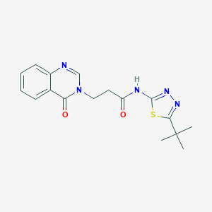 molecular formula C17H19N5O2S B509961 N-(5-tert-butyl-1,3,4-thiadiazol-2-yl)-3-(4-oxoquinazolin-3-yl)propanamide CAS No. 801228-04-6