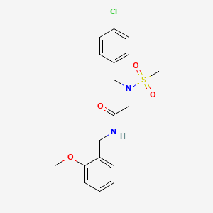 molecular formula C18H21ClN2O4S B5099611 N~2~-(4-chlorobenzyl)-N~1~-(2-methoxybenzyl)-N~2~-(methylsulfonyl)glycinamide 