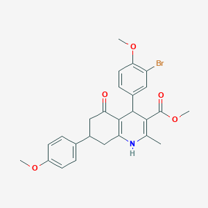 molecular formula C26H26BrNO5 B5099614 methyl 4-(3-bromo-4-methoxyphenyl)-7-(4-methoxyphenyl)-2-methyl-5-oxo-1,4,5,6,7,8-hexahydro-3-quinolinecarboxylate 