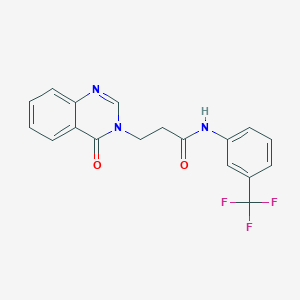 molecular formula C18H14F3N3O2 B509963 3-(4-oxo-3(4H)-quinazolinyl)-N-[3-(trifluoromethyl)phenyl]propanamide CAS No. 823830-99-5