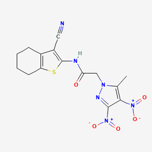 N-(3-cyano-4,5,6,7-tetrahydro-1-benzothiophen-2-yl)-2-(5-methyl-3,4-dinitro-1H-pyrazol-1-yl)acetamide