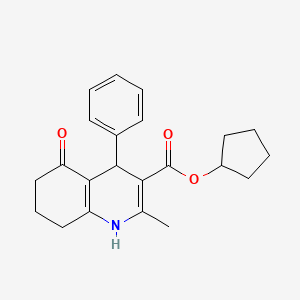 cyclopentyl 2-methyl-5-oxo-4-phenyl-1,4,5,6,7,8-hexahydro-3-quinolinecarboxylate