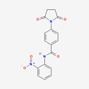 molecular formula C17H13N3O5 B5099649 4-(2,5-dioxopyrrolidin-1-yl)-N-(2-nitrophenyl)benzamide 