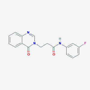 molecular formula C17H14FN3O2 B509965 N-(3-fluorophenyl)-3-(4-oxoquinazolin-3(4H)-yl)propanamide CAS No. 831248-44-3
