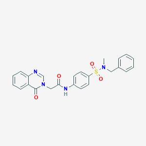 molecular formula C24H22N4O4S B509969 N-{4-[benzyl(methyl)sulfamoyl]phenyl}-2-(4-oxoquinazolin-3(4H)-yl)acetamide CAS No. 830353-49-6