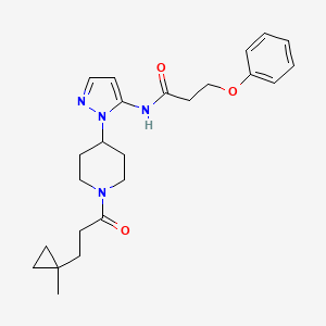 N-(1-{1-[3-(1-methylcyclopropyl)propanoyl]-4-piperidinyl}-1H-pyrazol-5-yl)-3-phenoxypropanamide