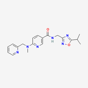 N-[(5-isopropyl-1,2,4-oxadiazol-3-yl)methyl]-6-[methyl(2-pyridinylmethyl)amino]nicotinamide