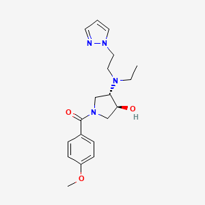 (3S*,4S*)-4-{ethyl[2-(1H-pyrazol-1-yl)ethyl]amino}-1-(4-methoxybenzoyl)-3-pyrrolidinol