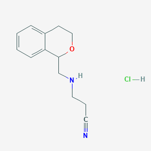 3-[(3,4-dihydro-1H-isochromen-1-ylmethyl)amino]propanenitrile hydrochloride