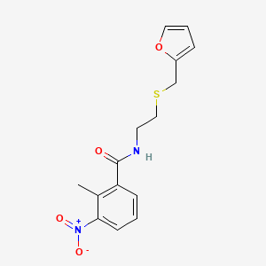 molecular formula C15H16N2O4S B5099833 N-{2-[(2-furylmethyl)thio]ethyl}-2-methyl-3-nitrobenzamide 