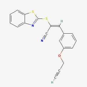 2-(1,3-benzothiazol-2-ylthio)-3-[3-(2-propyn-1-yloxy)phenyl]acrylonitrile