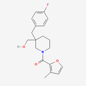 [3-[(4-Fluorophenyl)methyl]-3-(hydroxymethyl)piperidin-1-yl]-(3-methylfuran-2-yl)methanone