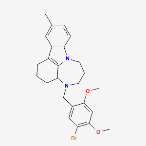 molecular formula C25H29BrN2O2 B5099899 4-(5-bromo-2,4-dimethoxybenzyl)-11-methyl-1,2,3,3a,4,5,6,7-octahydro[1,4]diazepino[3,2,1-jk]carbazole 