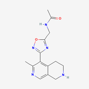 N-{[3-(3-methyl-5,6,7,8-tetrahydro-2,7-naphthyridin-4-yl)-1,2,4-oxadiazol-5-yl]methyl}acetamide trifluoroacetate