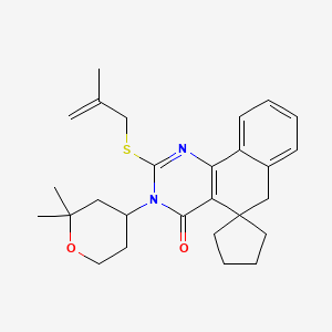 molecular formula C27H34N2O2S B5099918 3-(2,2-dimethyltetrahydro-2H-pyran-4-yl)-2-[(2-methyl-2-propen-1-yl)thio]-3H-spiro[benzo[h]quinazoline-5,1'-cyclopentan]-4(6H)-one 