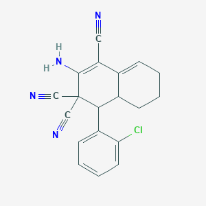 molecular formula C19H15ClN4 B5099929 2-amino-4-(2-chlorophenyl)-4a,5,6,7-tetrahydro-1,3,3(4H)-naphthalenetricarbonitrile 