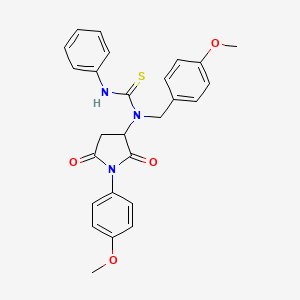 molecular formula C26H25N3O4S B5099940 N-(4-methoxybenzyl)-N-[1-(4-methoxyphenyl)-2,5-dioxo-3-pyrrolidinyl]-N'-phenylthiourea 