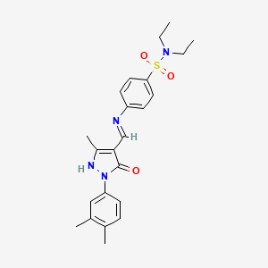 4-({[1-(3,4-dimethylphenyl)-3-methyl-5-oxo-1,5-dihydro-4H-pyrazol-4-ylidene]methyl}amino)-N,N-diethylbenzenesulfonamide