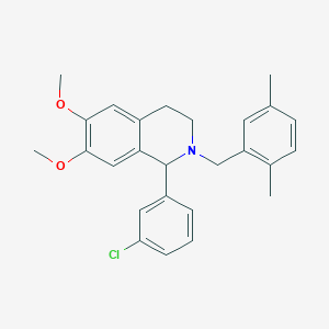 1-(3-chlorophenyl)-2-(2,5-dimethylbenzyl)-6,7-dimethoxy-1,2,3,4-tetrahydroisoquinoline