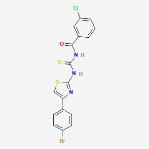 molecular formula C17H11BrClN3OS2 B5100007 N-({[4-(4-bromophenyl)-1,3-thiazol-2-yl]amino}carbonothioyl)-3-chlorobenzamide 