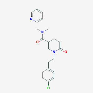 molecular formula C21H24ClN3O2 B5100072 1-[2-(4-chlorophenyl)ethyl]-N-methyl-6-oxo-N-(2-pyridinylmethyl)-3-piperidinecarboxamide 