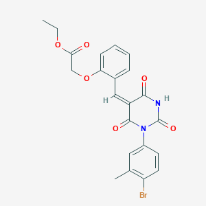 ethyl (2-{[1-(4-bromo-3-methylphenyl)-2,4,6-trioxotetrahydro-5(2H)-pyrimidinylidene]methyl}phenoxy)acetate