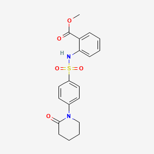 molecular formula C19H20N2O5S B5100128 methyl 2-({[4-(2-oxo-1-piperidinyl)phenyl]sulfonyl}amino)benzoate 