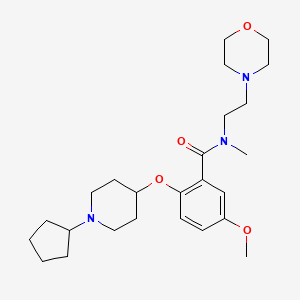 2-[(1-cyclopentyl-4-piperidinyl)oxy]-5-methoxy-N-methyl-N-[2-(4-morpholinyl)ethyl]benzamide
