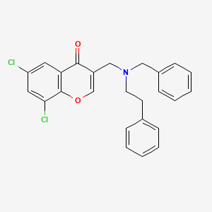 molecular formula C25H21Cl2NO2 B5100147 3-{[benzyl(2-phenylethyl)amino]methyl}-6,8-dichloro-4H-chromen-4-one 