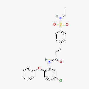 molecular formula C23H23ClN2O4S B5100149 N-(5-chloro-2-phenoxyphenyl)-3-{4-[(ethylamino)sulfonyl]phenyl}propanamide 