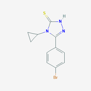 molecular formula C11H10BrN3S B510015 5-(4-bromophenyl)-4-cyclopropyl-4H-1,2,4-triazole-3-thiol CAS No. 919970-09-5