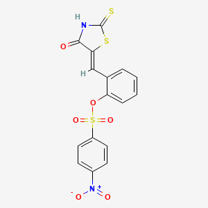molecular formula C16H10N2O6S3 B5100156 2-[(4-oxo-2-thioxo-1,3-thiazolidin-5-ylidene)methyl]phenyl 4-nitrobenzenesulfonate 