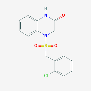 molecular formula C15H13ClN2O3S B5100160 4-[(2-chlorobenzyl)sulfonyl]-3,4-dihydro-2(1H)-quinoxalinone 